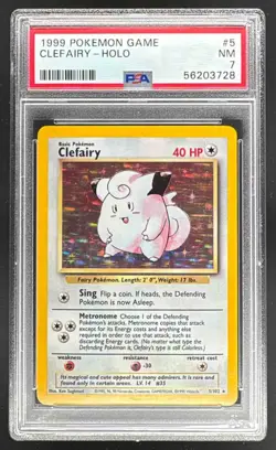 56203728 Clefairy 1999 Pokemon Set #5 Holo PSA 7 - Image 1