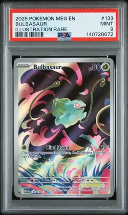 2025 POKEMON MEG EN-MEGA EVOLUTION ILLUSTRATION RARE #133 BULBASAUR PSA 9 - Image 1