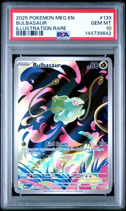 2025 POKEMON MEG EN-MEGA EVOLUTION ILLUSTRATION RARE #133 BULBASAUR PSA 10 - Image 1
