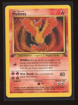 🔥 Moltres #27/62 | 1st Edition Non-Holo Rare NM/LP | 1999 Fossil Pokemon Card - Image 1