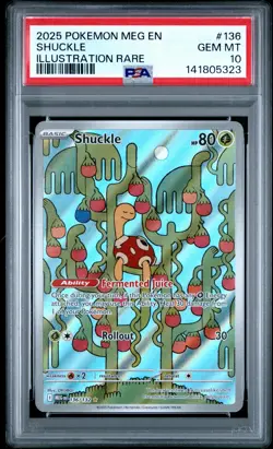 2025 POKEMON MEG EN-MEGA EVOLUTION ILLUSTRATION RARE #136 SHUCKLE PSA 10 - Image 1