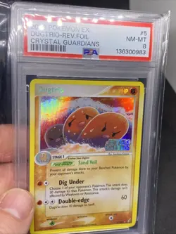 Dugtrio Reverse Holo Crystal Guardians Stamped Pokemon 2006 Near Mint/MT Psa 8 - Image 3