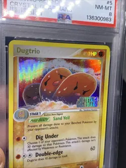 Dugtrio Reverse Holo Crystal Guardians Stamped Pokemon 2006 Near Mint/MT Psa 8 - Image 5