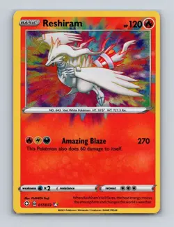 Reshiram 017 2021 Pokemon Shining Fates Amazing Rare Holo Card NM+ - Image 1
