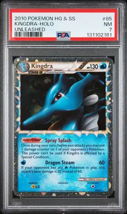2010 POKEMON HEARTGOLD & SOULSILVER UNLEASHED #85 KINGDRA-HOLO PSA 7 - Image 1