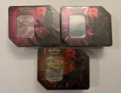 Pokemon TCG Destined Rivals Team Rocket Tins Full Art Set of 3 - Image 1