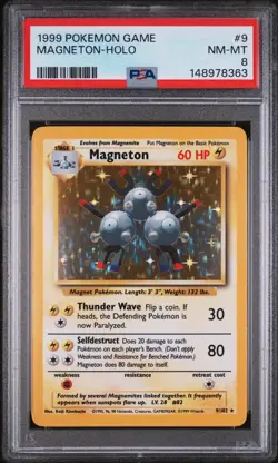 Magneton Holo #9 1999 Pokemon Base Set PSA 8 - Image 1
