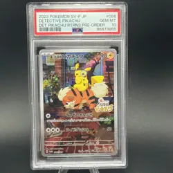 2023 POKEMON JPN SV-P PROMO #098 DETECTIVE PIKACHU PSA 10 - Image 1