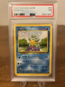 1999 Pokemon Base Set Unlimited #63 Squirtle PSA 7 - Image 1