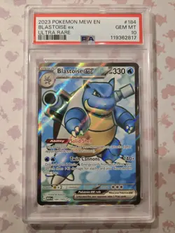 Pokemon 2023 SV151 Mew en Blastoise EX #184/165 PSA 10 - Image 1