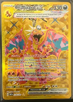Charizard ex 228/197 Hyper Rare Gold – Obsidian Flames Pokemon Card MP - Image 1