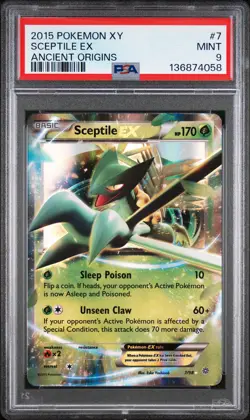 2015 POKEMON XY ANCIENT ORIGINS #7 SCEPTILE EX PSA 9 - Image 1