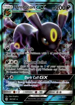 2017 Sun & Moon Umbreon GX Holo Rare #80/149 - Image 1