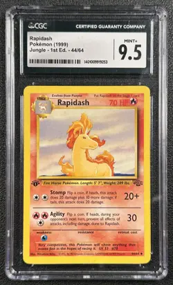RAPIDASH CGC 9.5 1999 POKEMON JUNGLE 1ST EDITION #44/64 253 - Image 1