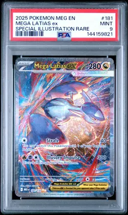 2025 POKEMON MEGA EVOLUTION SPECIAL ILLUSTRATION RARE #181 MEGA LATIAS EX PSA 9 - Image 1