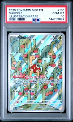 2025 POKEMON MEG EN-MEGA EVOLUTION ILLUSTRATION RARE #136 SHUCKLE PSA 10 - Image 1