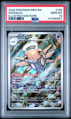 2025 POKEMON MEG EN-MEGA EVOLUTION ILLUSTRATION RARE #144 SHEDINJA PSA 10 - Image 1