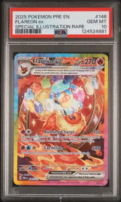 2025 Pokemon Prismatic Evolutions Flareon Ex #146 MINT PSA 9 Special Illus. Rare - Image 1