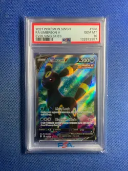 2021 POKEMON SWORD & SHIELD EVOLVING SKIES #188 FA/UMBREON V PSA 10 - Image 1