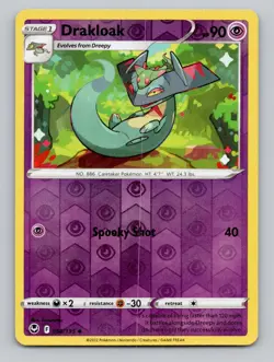 Reverse Holo Drakloak 088/195 Uncommon SWSH12: Silver Tempest Pokemon - Image 1