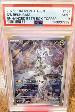 2025 Pokemon JTG N’s Reshiram Enhanced Box Topper PSA 9 Mint – Journey Together - Image 1