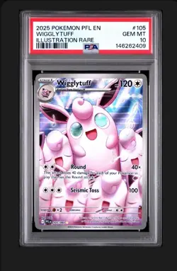 2025 POKEMON PFL EN-PHANTASMAL FLAMES ILLUSTRATION RARE #105 WIGGLYTUFF PSA 10 - Image 1