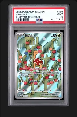 2025 POKEMON MEG EN-MEGA EVOLUTION ILLUSTRATION RARE #136 SHUCKLE PSA 9 - Image 1