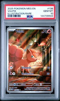 2025 POKEMON MEG EN-MEGA EVOLUTION ILLUSTRATION RARE #138 VULPIX PSA 10 - Image 1