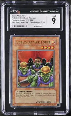 Goblin Attack Force PSV-094 Earth Attribute Error Yu-gi-oh! CGC 9 Mint *005 - Image 1