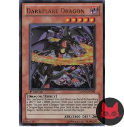 Yugioh Darkflare Dragon SDDC-EN002 Ultra Rare 1st Edition MP - Image 1