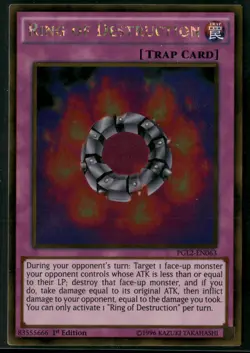 Ring of Destruction PGL2-EN063 Gold Rare Yu-Gi-Oh 1st Edition Near Mint - Image 1