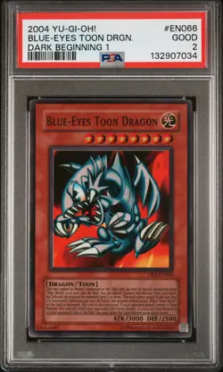 2004 YU-GI-OH! DARK BEGINNING 1 #EN066 BLUE-EYES TOON DRAGON PSA 2 - Image 1