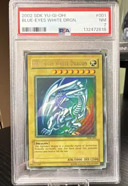Yu-Gi-Oh! Blue-Eyes White Dragon PSA 7 SDK-001 English - Image 1