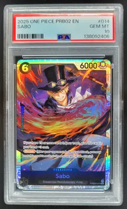2025 One Piece The Best Vol. 2 Sabo Promo Super Rare #PRB02-014 PSA 10 BK3 - Image 1