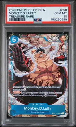 2025 ONE PIECE OP13-CARRYING ON HIS WILL TREASURE RARE MONKEY D. LUFFY PSA 10 - Image 3
