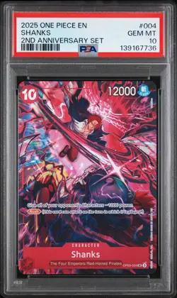 2025 One Piece Shanks 2nd Anniversary Set Alt Art SR OP09-004 PSA 10 - Image 1