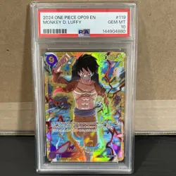 2024 ONE PIECE OP09-EMPERORS IN THE NEW WORLD #119 MONKEY D. LUFFY PSA 10 - Image 1