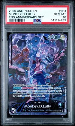 PSA 10 2025 ONE PIECE ENGLISH VERSION 2ND ANNIVERSARY MONKEY D. LUFFY 061 - Image 1