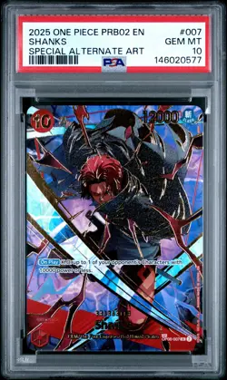 2025 ONE PIECE PRB02-PREMIUM BOOSTER SPECIAL ALTERNATE ART VOL.2 SHANKS PSA 10 - Image 1