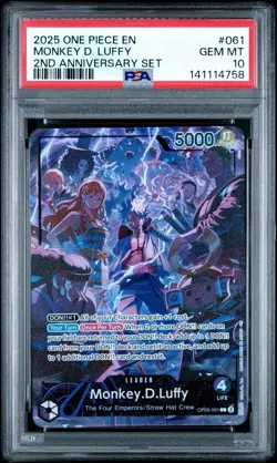 PSA 10 2025 ONE PIECE ENGLISH VERSION 2ND ANNIVERSARY MONKEY D. LUFFY 061 - Image 1