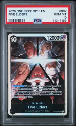 2025 ONE PIECE OP13-CARRYING ON HIS WILL #082 FIVE ELDERS PSA 10 - Image 1