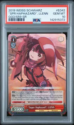 2019 WEISS SCHWARZ SAO ALTERNATIVE SR #E042 "SUPER HAPHAZARD", LLENN PSA 10 - Image 1