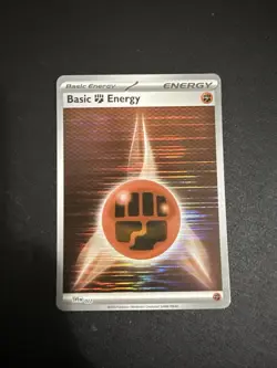 Basic Fighting Energy Pokemon S&V Black Bolt White Flare Holo Card - Image 1