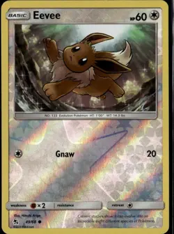 Eevee (49) Common Hidden Fates 49/68 Colorless Reverse Holo Pokemon Card - Image 1