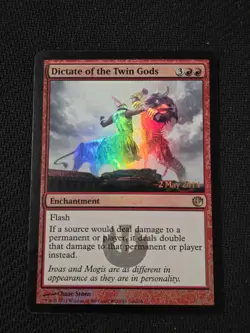 Dictate of the Twin Gods Prerelease Stamp -Foil Light Play MTG 93 LP - Image 1