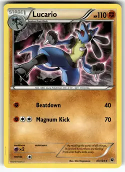 Lucario (47) 47/124 XY - Fates Collide NM Pokemon Card TCG - Image 1
