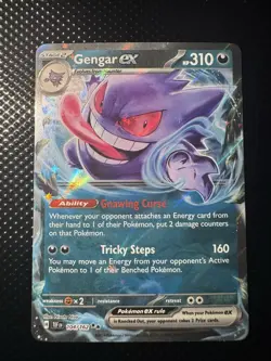 Pokemon TCG Card Gengar ex 104/162 Temporal Forces Double Rare Holo - Image 1