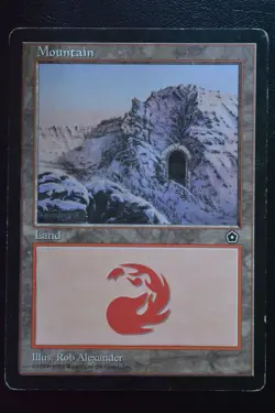 Magic The Gathering MTG MOUNTAIN (159) Portal Second Age HP Heavily Played - Image 1