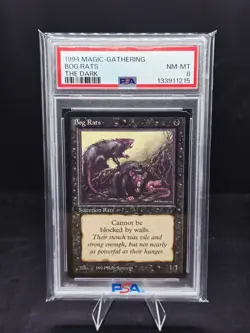 1994 Magic The Gathering Bog Rats The Dark PSA 8 - Image 1
