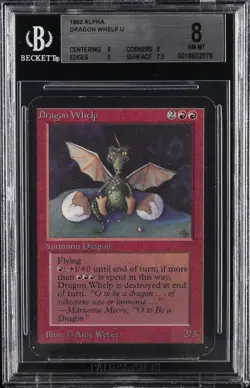 1993 MAGIC: THE GATHERING ALPHA U DRAGON WHELP BGS 8 - Image 1